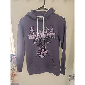 Harley Davidson Boston, MA SIZE XS hooded purple sweatshirt